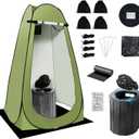 Camping Toilet Kit with Pop Up Privacy Tent, X Large Portable Folding Toilet Potty for Adults, Outdoor Camp Shower Tents,Changing Room with Carry Bag