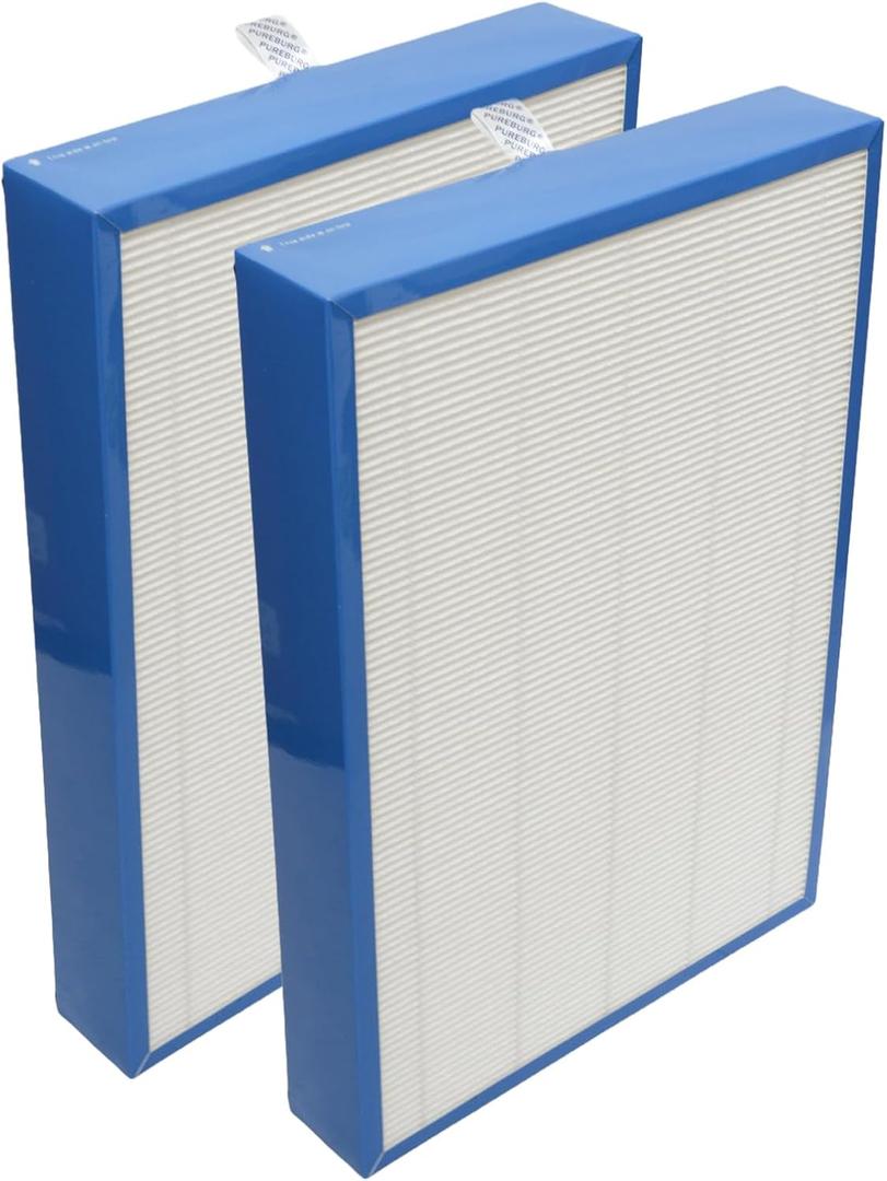 PUERBURG Replacement Filter Compatible with WISESKY WS460A Air Purifier, 2-Pack H13 HEPA + Activated Carbon 2-IN-1 3-Stage Filtration