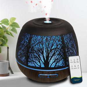 Roonbo Diffusers for Essential Oils Large Room 400ml,Essential Oil Diffuser for Home with R/C,Cool Mist Humidifiers for Bedroom,7 Colors Changed & 3 Mist Mode Waterless Auto Off for Office