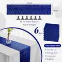 6 Pack Royal Blue Sequin Table Runner 12" x 72" Sparkle Table Runner for Baby Bridal Shower Wedding Birthday Party Table Decor (Royal Blue)