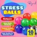 Stress Balls for Adults - 18 Pack | Fidget Toys | XL Stress Ball, Office Supplies, Squishy Fidget Toys | Anxiety Relief Calming Tool | Squishy Balls for Autism & ADHD, Assorted