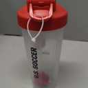 USA Soccer Water Bottle Shaker One Size Clear SOCCER IS U.S. BPA Free Plastic, Red