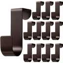 Hotop 12 Pcs Over The Cabinet Drawer Door Hooks 1 Inch for Hanger in The Cabinet Decoration Hooks Sturdy Metal Z Shaped Hanger Peg for Bathroom Clothes Towel (Bronze)