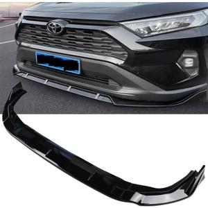 MUCO 3pcs Front Bumper Lip Spoiler Kit Compatible with Toyota RAV4 2019 2020 2021 2022 2023 2024 25 Gloss Black Front Spoiler Valance Fascia Cover Guard Protection Conversion