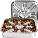 Stainless Steel Slow Feeder Dog Bowls Large & Medium Breed 3 Cups, Food Grade 304, Non-Slip Base, Deep Ridges to Slow Eating, Metal Slow Feeder Dog Bowls, Dishwasher & Chew-Proof & Rustproof