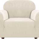 Turquoize Stretch Sofa Slipcover Chair Slipcover 1 Piece Chair Covers for Living Room Armchair Covers Slipcovers with Jacquard Fabric and Elastic Bottom Pet Furniture Protector (Chair,Biscotti Beige)