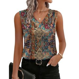 Zeagoo Women Tank Tops Satin Sleeveless Blouses Dressy V Neck Silk Camisole Top Summer Shirts Resort Clothes Size XL