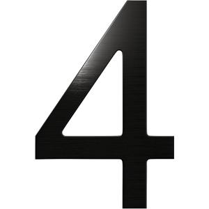 Large 10-Inch Floating House Number - Upgraded Anti-fade Modern Address Number - Perfect for Home/Office or Business/Elegant Black/Number 4