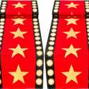 2 Pcs 13 x 72 Inch Movie Night Table Runner with Gold Star Design - Red Carpet Decoration for Birthday Party Supplies red