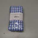 PurpleEssences Mini Gingham Check Dinner Cloth Napkin - Spring Easter Summer - Mitered Corners - 18x18 Inch - Set of 12-100% Cotton - Reusable Washable - Sky Blue and White