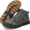 Jakcuz Men Snow Boots Water Resistant Non-slip Winter Shoes with Fuzz Lined Warm High Top Boots for Men (11, Grey)