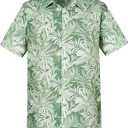 Yoimira Hawaiian Shirts for Men, Print Mens Casual Short Sleeve Button Down Shirts Floral Aloha Beach Shirt, XXL