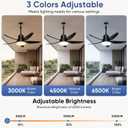 Plug in Ceiling Fan with Light,32" Portable Outdoor Ceiling Fans with Remote4 Speeds,3000K-6500K LED Hanging Fan Light with Hook for Gazebos,Patios,Garage,Camping,RV,Workshops (Black)