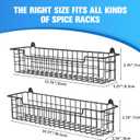 Spice Rack Organizer Wall Mount, Spice Organization Storage Shelf for Cabinet Door, 2 Packs Wall Spice Rack Saving Space for Kitchen, Black