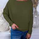 Okiwam Women's Fall Tops Cowl Neck Long Batwing Sleeve Shirts Oversized Tunic Dressy Casual Blouses 2026 Fashion Clothes (Green, XS)