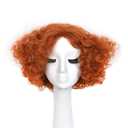yuehong Adult Short Curly Orange Wig Curly Red Role Anime Party Wig Heat Resistant Synthetic Fibers Fluffy Durable Breathable Costumes Hair