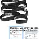 Stretching Strap Yoga Strap with 10 Loops, Non-Elastic Stretch Band for Physical Therapy, Flexibility, Exercise, Pilates, Dance & Gymnastics Workout (Black)