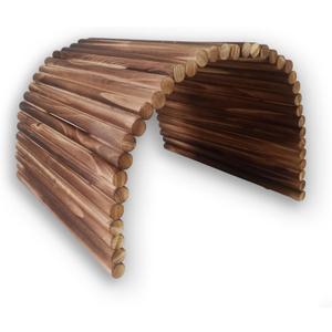 kathson Wooden Rabbit Hideout with Tunnel,Extra Large Bunny Bridge Guinea Pig Wood Ladder Flexible Hamster Ramp Small Animal Climbing Toys for Ferret Hedgehog Chinchillas and Other Rodents (XXL (40 x 27.5 inches))