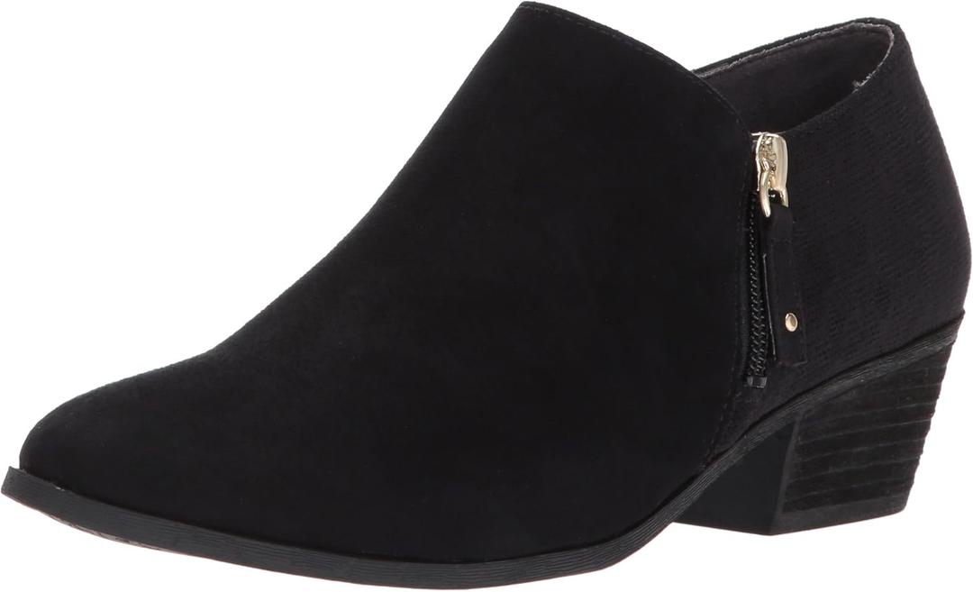 Dr. Scholl's Shoes womens Brief -Ankle Ankle Boot, Black Microfiber Suede, 9.5 Wide US