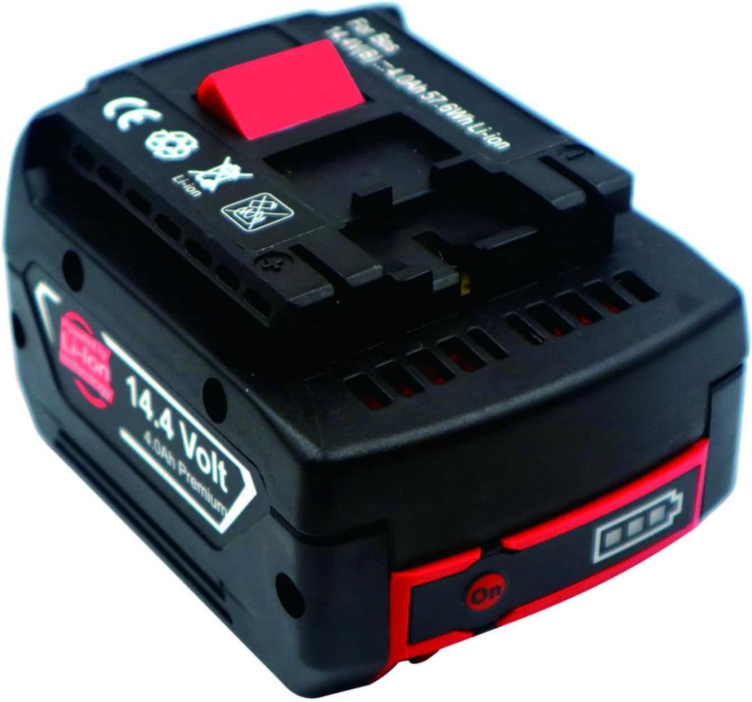 4000mAh Rechargeable Battery Pack BOS14.4B Replacement for Bosch 14.4V Battery BAT607 BAT607G BAT614 BAT614G Compatible with Cordless Tools DDB180-02 GDR1080-LI GDR14.4V-LI