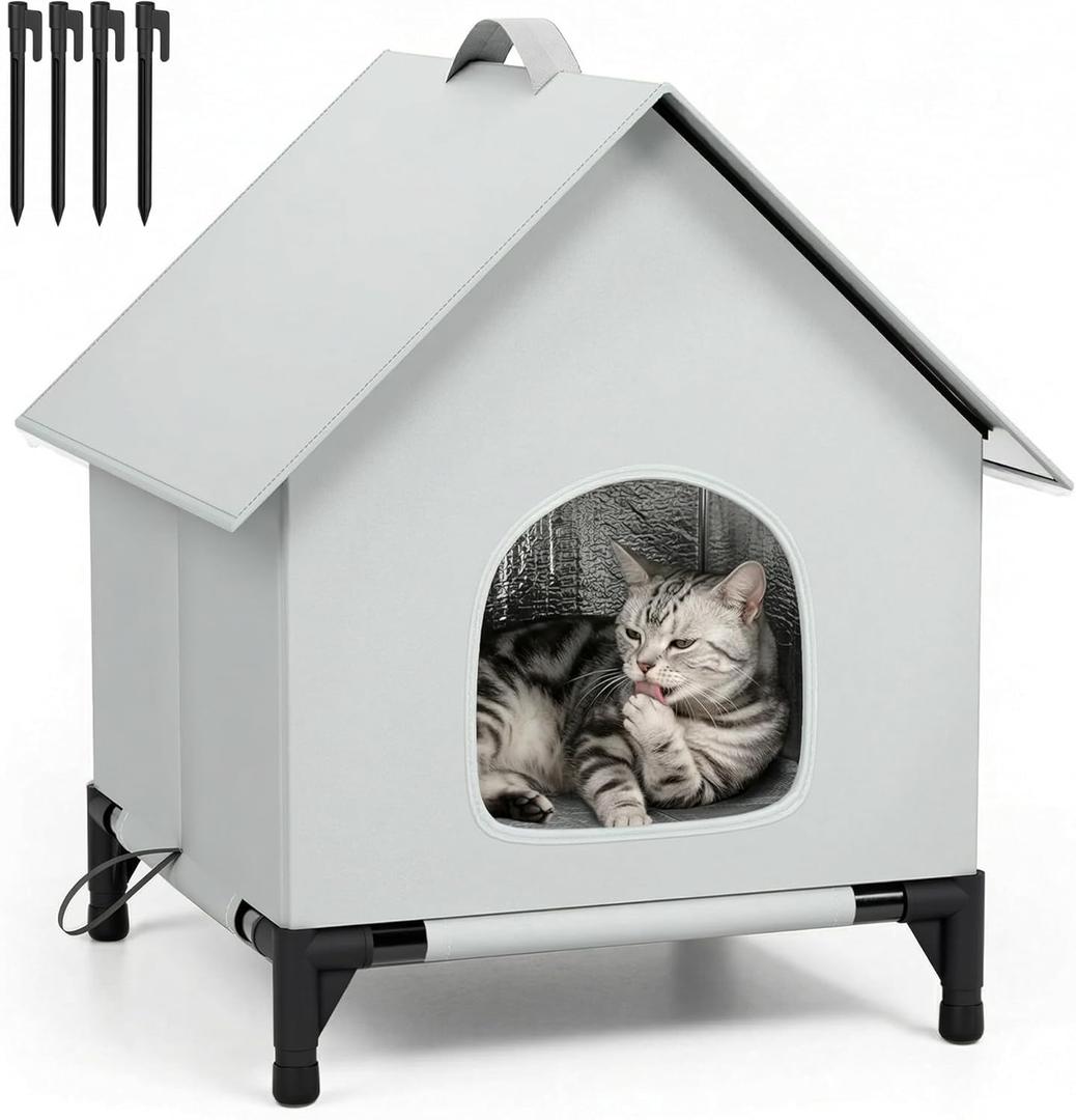 Cat House for Outside&Indoor,Easy to Put Together, Selfwarming Cat Shelter for Winter,Insulated and Weatherproof,Large Cave Bed for Garden(22 x 22 x 26 inch,XL,Normal)