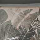 tigeridge Framed Canvas Wall Art - Tropical Green Leaf Pictures Banana Leaves Outlined in Green and Taupe Wall Decor Nature Botanical Painting Prints Artwork Home Office 20" x 40" Natural Frame