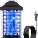 Bug Zapper Outdoor, Dual Wavelength UV 50000H Lifespan & Dual LED Lamps, 1/2 Acre Coverage, 5 Zaps/Sec, 4200V Electric Mosquito Zapper, IPX4 Waterproof Fly Trap for Indoor Patio Backyard