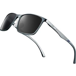 BIRCEN Polarized Mens Sunglasses for Driving: UV Protection Al-Mg Metal Sunglasses Lightweight Shades for Fishing Travel Golf