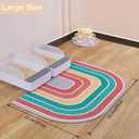 Unicorn Catcher Cat Litter Mat Quality Litter Box Mat Large Non-Slip Cat Litter Mat Litter Trapping Mat Soft Kitty Litter Mat Compatible Two Litter Boxes Cat Products Easy to Clean, Orange, Large