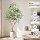 6FT Olive Trees Artificial,Tall Faux Olive Tree with Lifelike Branches and Realistic Olives, Lush and Elegant Fake Olive Tree with for Indoor Outdoor Office Living Room Decor