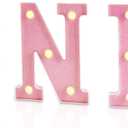 O N E Light Up Numbers, 1st Birthday Letter LED 3PCS ONE Number Lights for Girls Boys Baby 1 Year Old Birthday Party Decoration Supplies, Pink