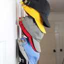 Perfect Curve Hat Organizer Cap Rack FAV | Hat Racks | Hold up to 40 caps | Over Door Organizer for Baseball Hat | Fitted & Adjustable Caps & Visors | Door Slam Proof | 2 Straps | White