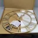 CLXEAST Champagne Gold Metal Wall Clock, Large Roman Numeral 24 Inch Wall Clocks for Living Room Decor,House Warming Gifts New Home,Gifts for Women
