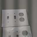 2-Pack Combo Duplex/Double Toggle Light Switch Cover Plate, Pure White Modern Decorative Electrical Outlet Covers, Bamboo Fiber Wall Switch Plates and Outlet Covers