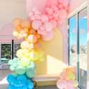 Pastel Rainbow Balloons Arch Garland Kit, Macaron Assorted Color Balloon Arch Kit,18/12/5 In Pastel Spring Balloon Arch for Spring Tea Party Unicorn Birthday Party, Baby Shower Supplies