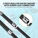 itayak 8.63ft/12.3ft Shallow Water Anchor Pole, Fiberglass Boat Anchor with T-Handle, Pole Anchor with 316 Stainless Tip for Boat, Fishing Kayak (Gloves Included)
