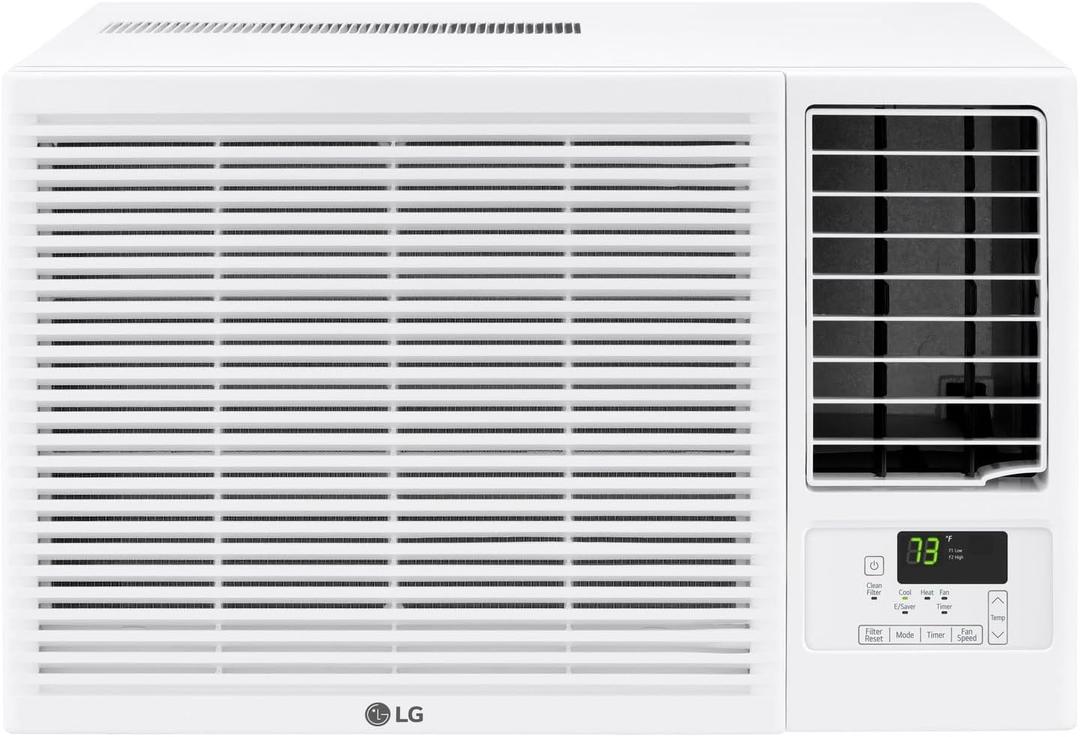 LG 12,200 BTU Window Air Conditioner with Supplemental Heat, 230/208V, Cools 570 Sq.Ft. (19' x 30' Room Size), Electronic Controls with Remote, 2 Cooling, Heating & Fan Speeds, Slide In-Out Chassis