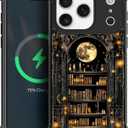 for iPhone 17 Pro Max Case,Gothic Bookshelf Dark Academia Literary DesignAll-Round Protection Shockproof Anti-Scratches TPU Cover,Cases for Woman Man