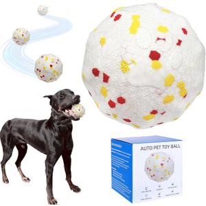 Interactive Dog Toys Dog Balls Activated Automatic Rolling Ball for Puppy Small Medium Dogs Smart Jumping Automatic Moving Bouncing and Rotating Ball Vibrating Keep Them Busy (White)