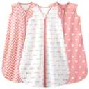 Yoofoss Baby Sleep Sack 0-6 Months Baby Wearable Blanket 100% Organic Cotton 2-Way Zipper TOG 0.5 Toddler Sleeping Sack, Lightweight Sleep Sacks for Babies(Small) (Pink Arrow)