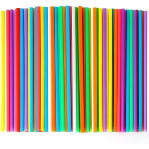 500 Pcs Colorful Disposable Drinking Plastic Straws.(0.23'' diameter and 8.26" long)-8 Colors