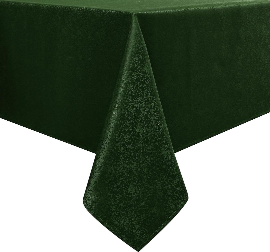 Wekwch Tablecloth Hunter Green Jacquard Rectangle Table Cloth 54 X 104 Inch, Water Resistant and Wrinkle Free Table Cover for Outdoor,Indoor,Party,Wedding,Dining Room