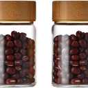 Oidium Small Glass Jars with Airtight Lids,4-Pack 3 oz Glass Jars with Bamboo Lids,Coffee Bean Storage.Small Mason Jars For Flour,Sugar,Spices,Tea,Jams,Liquid.wide mouth Mini Jars (Clear)
