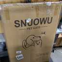Snuowu 51"-87" Extra Tall Pet Gate for Cats, 29.5"-40.5" Wide Pressure Mounted No-Drilling Safety Dog Gate, Metal Walk-Thru Barrier for Doorways, Stairs, Kitchens, White