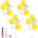 Yellow and White Balloon Stand Centerpiece Table Decorations for Bee Sunflower Daisy Birthday Bridal Shower Engagement Wedding Party Decorations(Yellow white set4)
