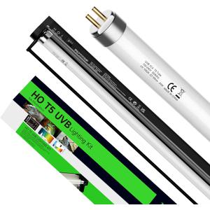 T5 10.0 UVB Reptile Light with 24W Fixture, Adjustable Brightness, 23-Inch UVB Light for Reptiles, for Bearded Dragon Desert-Dwelling Reptiles
