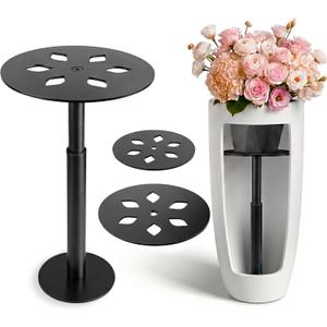 Adjustable Plant Riser for Inside Pots, 1017 Inch, Planter Inserts for Tall Pots with Clear Acrylic Tray and Drainage Holes for Indoor Planters, 1 Pack