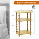 Small Side Table, 3-Tier End Table, Farmhouse End Table, Modern Accent Table, Narrow Couch Side Table for Small Spaces, Skinny Bedside Table Nightstand for Bedroom, Living Room(Rustic Walnut), Standard