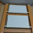 2 Step Lightweight Aluminum Folding Ladder, Portable Step Stool with Anti-Slip Pedals, 330 lbs Capacity for Home, Office, KitchenWhite&Woodgrain