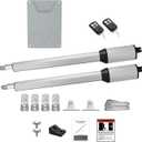 X X-HOUSE PKM-C05 Automatic Gate Opener Kit with Remote Control Kit for Light to Medium Duty Dual Swing Gates, Motor 40W Electric Gate Opener for Dual Swing Gates up to 770 lbs 14ft per Arm AC Powered